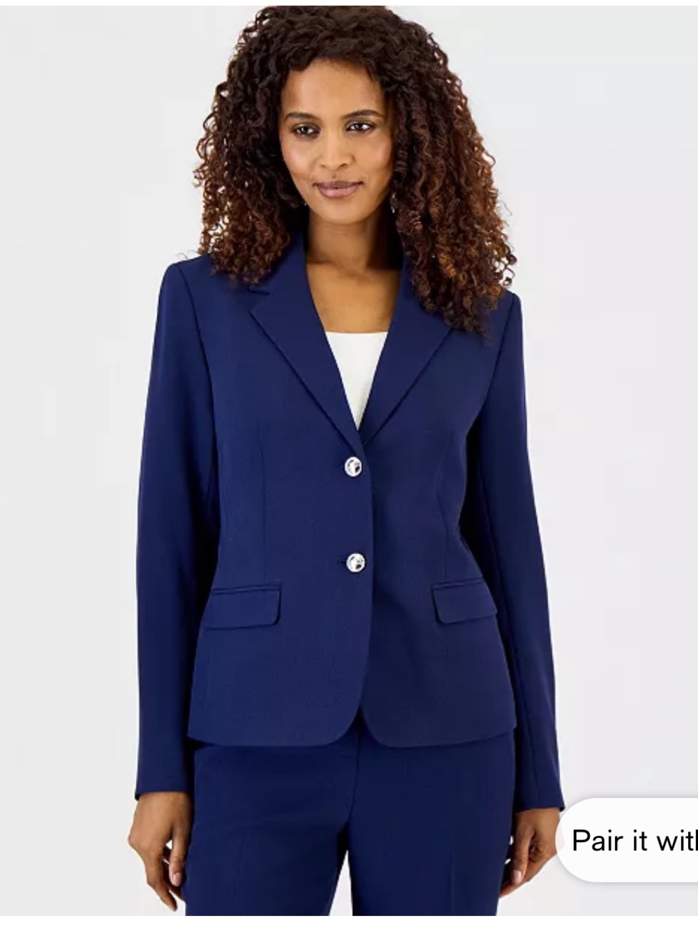 Kasper Navy Tailored Blazer Jacket and Pants Suits